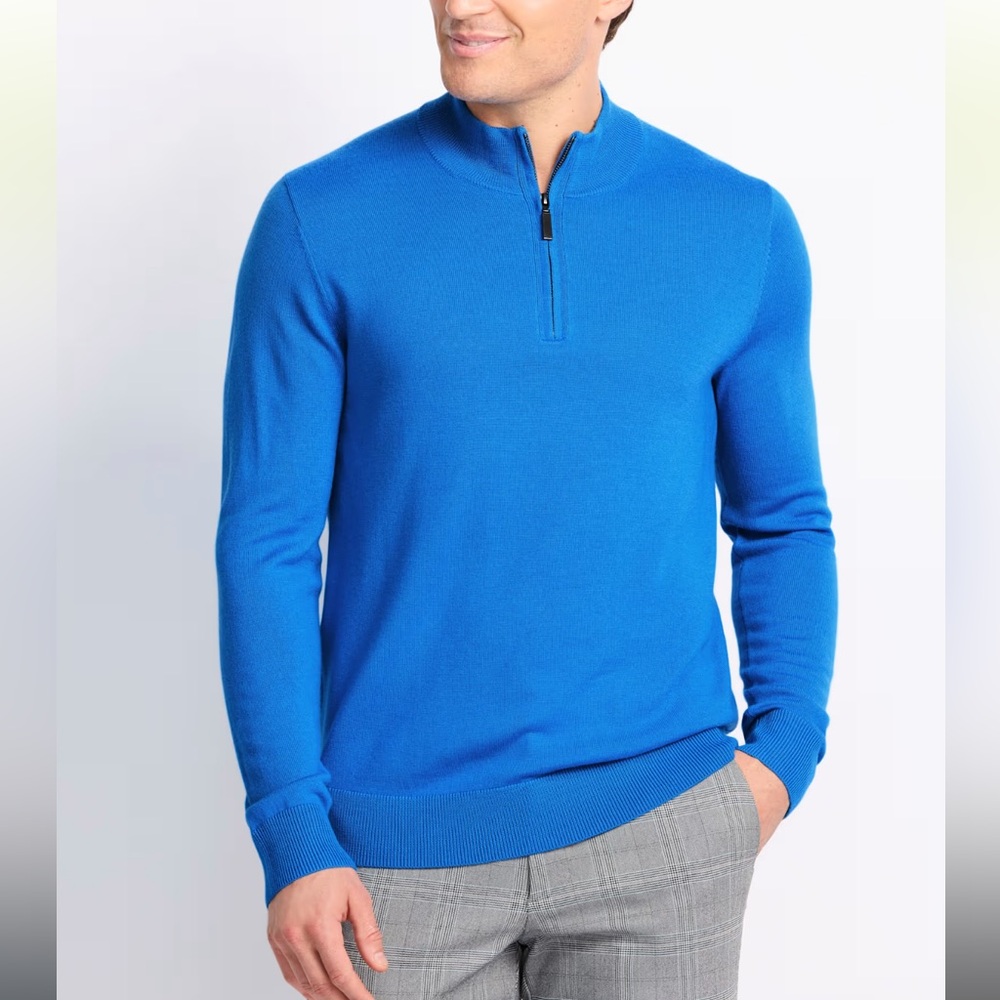 THE COMMONS 100% Merino Wool Dorian Half-Zip Sweater Mens Size Medium‎ New